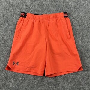 Under Armour UA Vanish Shorts Boys Large Orange 7 Inseam Loose Athletic Training